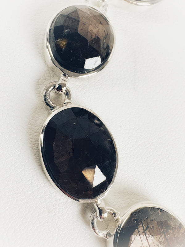 FACETED GOLD OBSIDIAN TOGGLE BRACELET  6-8" (MW 138)