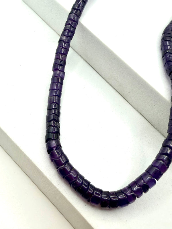 AMETHYST BEADED NECKLACE 18" (LL 79)