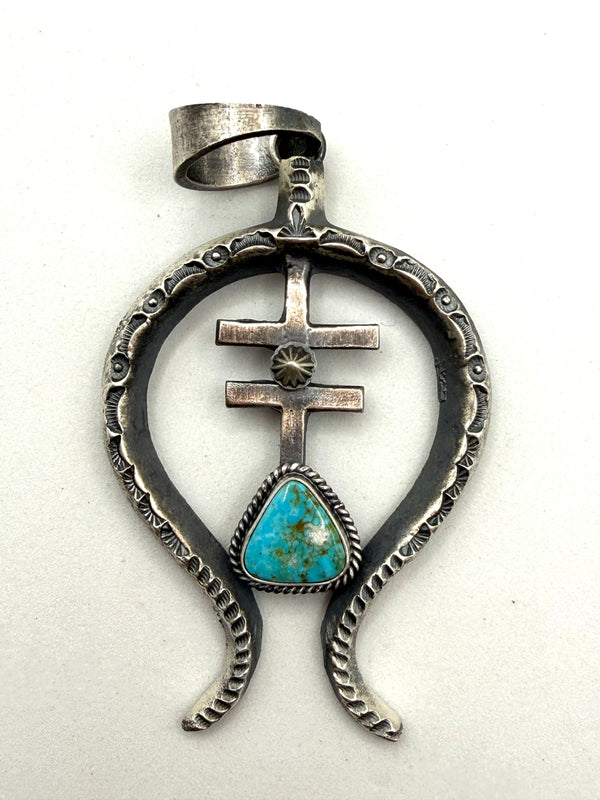 KEVIN BILLAH NAJA MOTIF SS NATIVE HANDMADE STATEMENT PENDANT 3" (NP 25)
