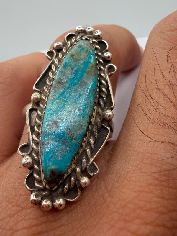 ROBERT LIVINGSTON NATIVE HANDMADE MORENCI TURQUOISE ADJUSTABLE RING (LA 69)