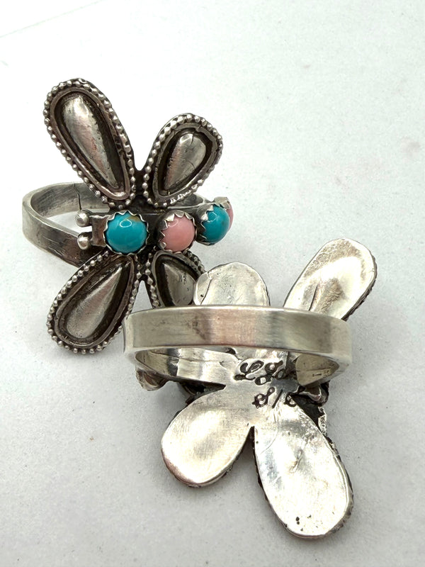 LEROY JAMES NATIVE HANDMADE SS ADJUSTABLE BUTTERFLY RINGS (LA 24)