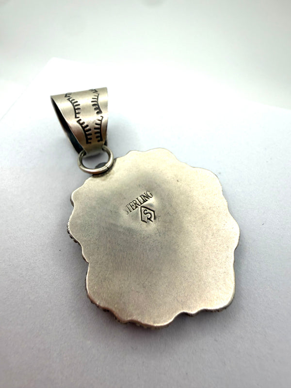 SHAY PFIEFFER WILDHORSE & KINGMAN TURQUOISE MOO MOO COW PENDANT 2" (LL 13)