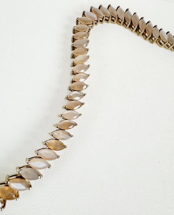 (MARKDOWN ALERT‼️) CHOCOLATE MOONSTONE BAGUETTE BRACELET 7" (MW 18)