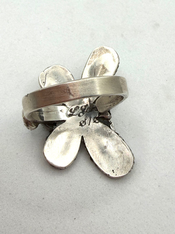 LEROY JAMES NATIVE HANDMADE SS ADJUSTABLE BUTTERFLY RINGS (LA 24)