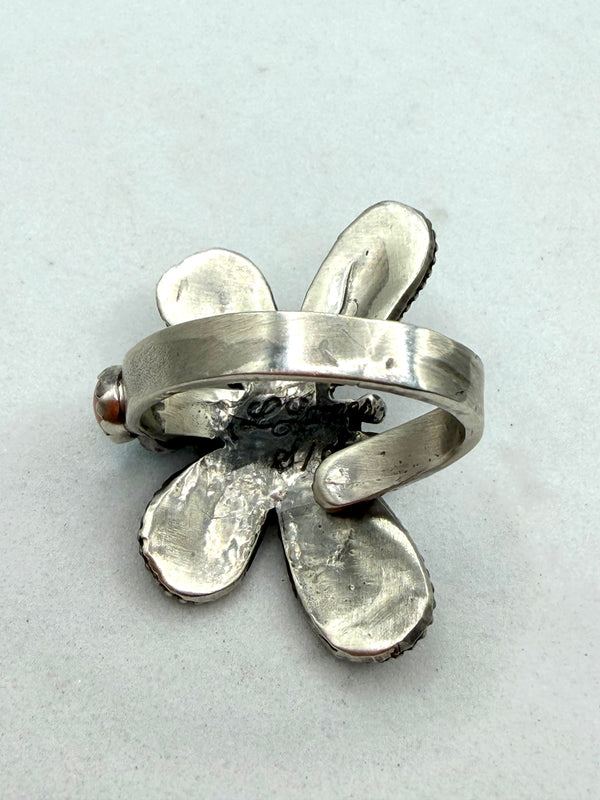 LEROY JAMES NATIVE HANDMADE SS ADJUSTABLE BUTTERFLY RINGS (LA 24)