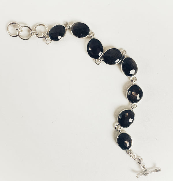 FACETED GOLD OBSIDIAN TOGGLE BRACELET  6-8" (MW 138)