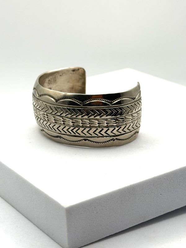 ALL STERLING SILVER ADJUSTABLE STATEMENT CUFF  (LL 35)