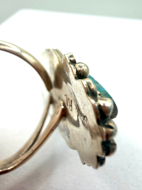 ROBERT LIVINGSTON NATIVE HANDMADE MORENCI TURQUOISE ADJUSTABLE RING (LA 69)