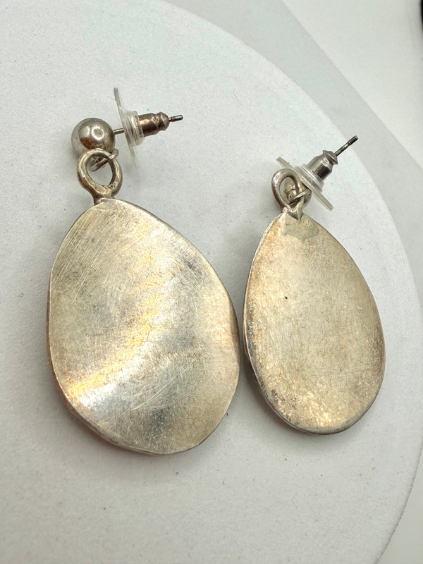 SHADOWBOX PURPLE MOHAVE POST BACK EARRINGS 2" (LN 47)