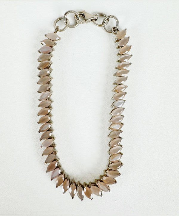(MARKDOWN ALERT‼️) CHOCOLATE MOONSTONE BAGUETTE BRACELET 7" (MW 18)
