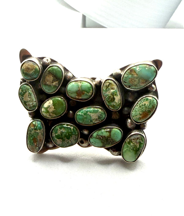 SHEILA TSO NATIVE HANDMADE SONORAN GOLD TURQUOISE BUTTERFLY CLUSTER RINGS (PN 6)