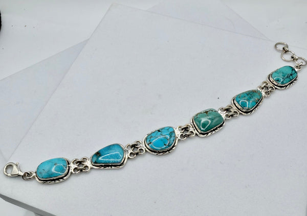 STATEMENT SS BISBEE TURQUOISE BRACELET 7-8" (LL 37)