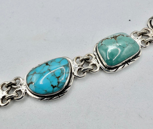 STATEMENT SS BISBEE TURQUOISE BRACELET 7-8" (LL 37)