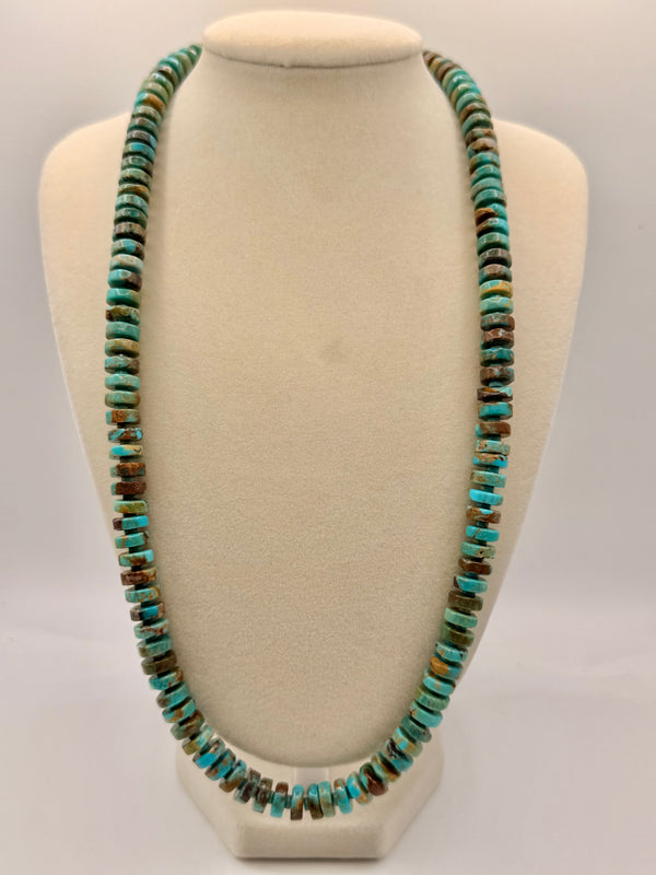 ALL MINE 8 TURQUOISE STATEMENT BEADED NECKLACE 21" (LL 52)