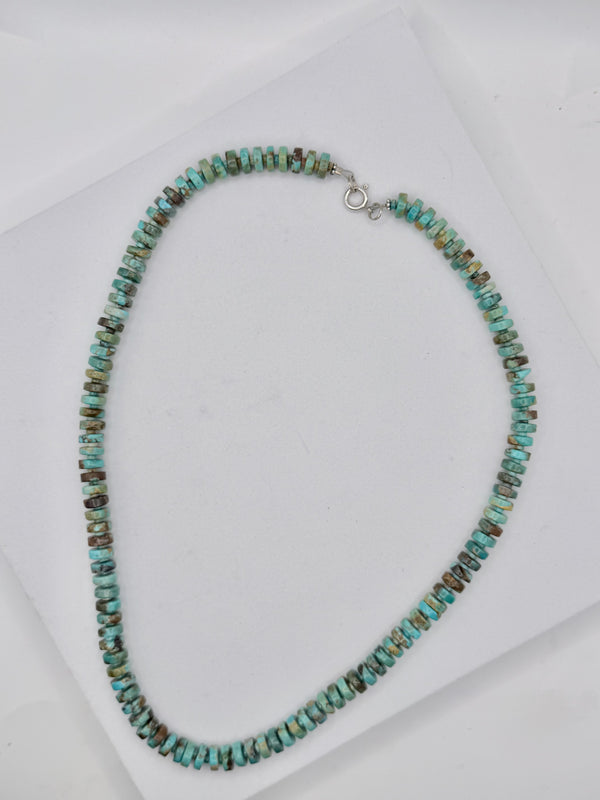 ALL MINE 8 TURQUOISE STATEMENT BEADED NECKLACE 21" (LL 52)