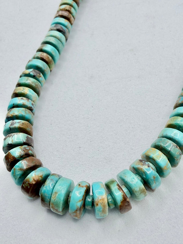 ALL MINE 8 TURQUOISE STATEMENT BEADED NECKLACE 21" (LL 52)