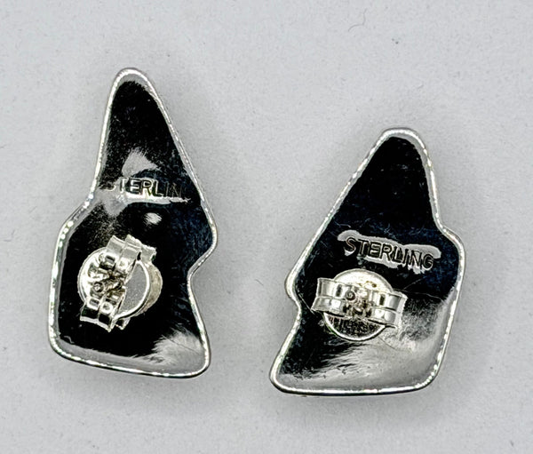 ROYSTON TURQUOISE LIGHTNING BOLT POST BACK EARRINGS (ELW 21)