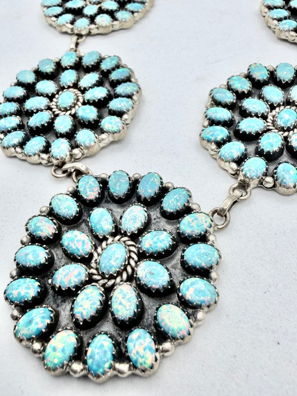 DESERT SKIES AURA OPAL CLUSTER ADJUSTABLE NECKLACE 20" (MM 07)