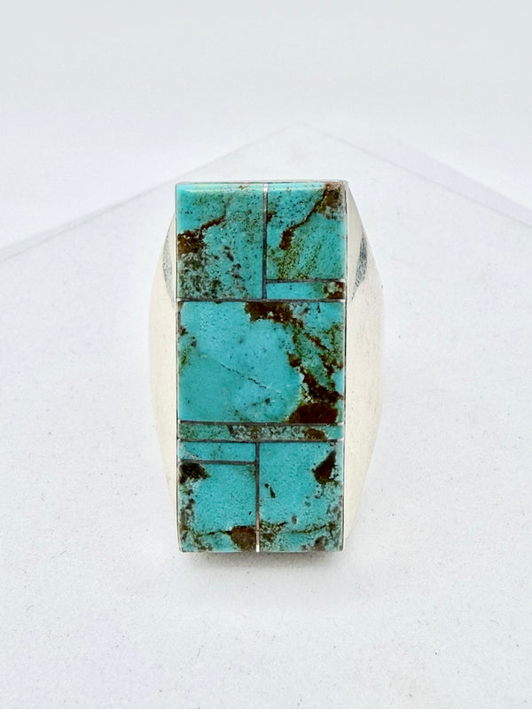 WILBERT GREY MINE 8 TURQUOISE RING SIZE 14 (PN 26)