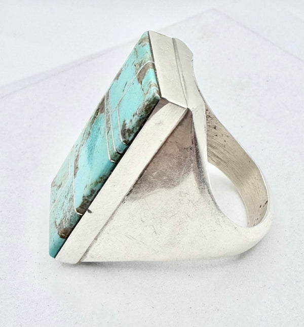 WILBERT GREY MINE 8 TURQUOISE RING SIZE 14 (PN 26)