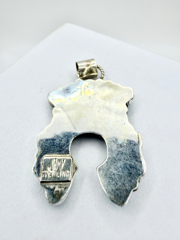 Z.B. NATIVE HANDMADE KINGMAN TURQUOISE TURQUOISE NAJA PENDANT 2" (PN 8)