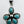 Load image into Gallery viewer, STERLING SILVER KINGMAN TURQUOISE CLUSTER CHARM PENDANT 1.5" (LL 71)
