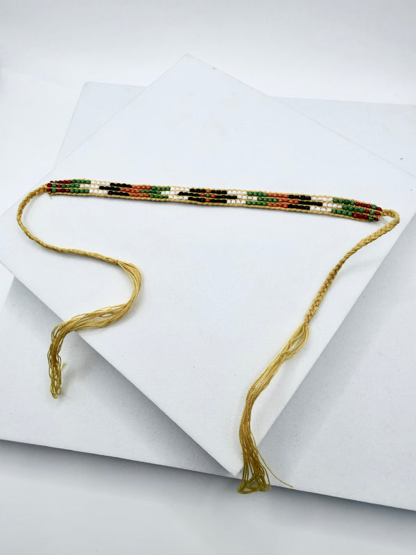NATIVE HANDMADE LOOM-BEADED BAND IN YELLOW (LL 67)