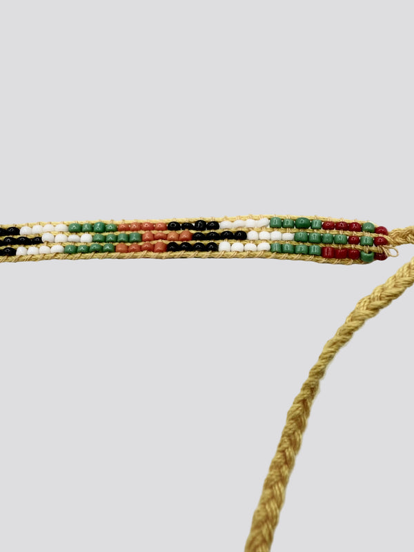 NATIVE HANDMADE LOOM-BEADED BAND IN YELLOW (LL 67)