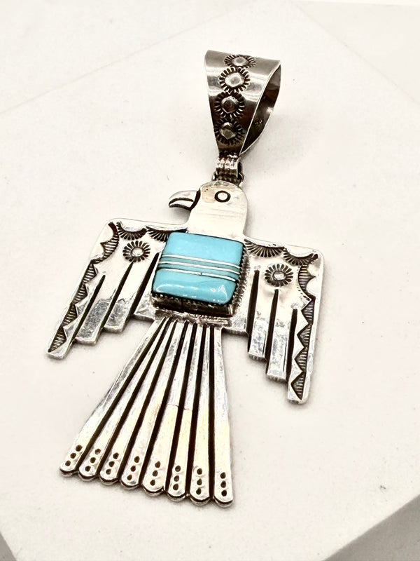 BYRON BEGAY SLEEPING BEAUTY TURQUOISE THUNDERBIRD PENDANT (LA 40)