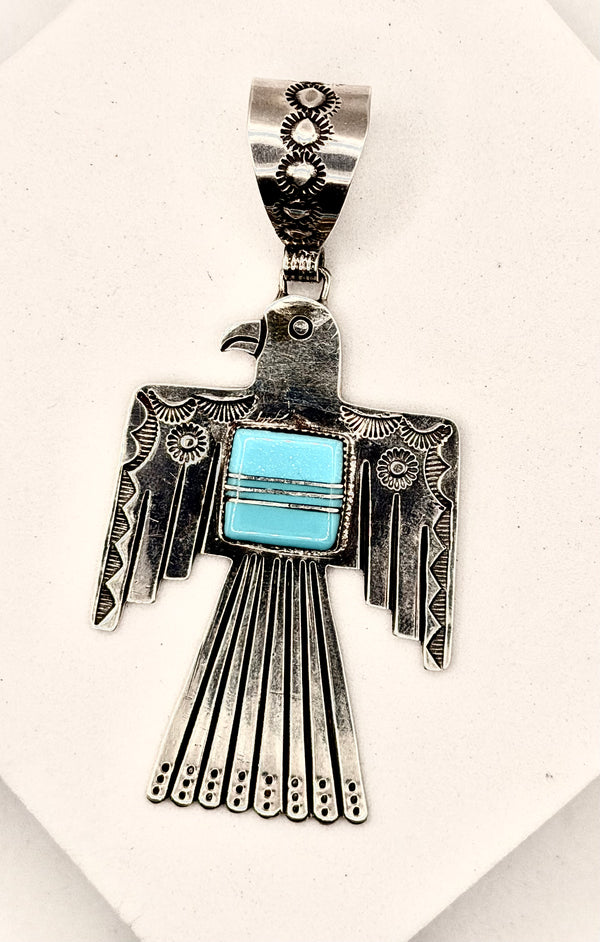 BYRON BEGAY SLEEPING BEAUTY TURQUOISE THUNDERBIRD PENDANT (LA 40)