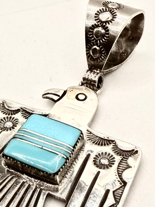 BYRON BEGAY SLEEPING BEAUTY TURQUOISE THUNDERBIRD PENDANT (LA 40)