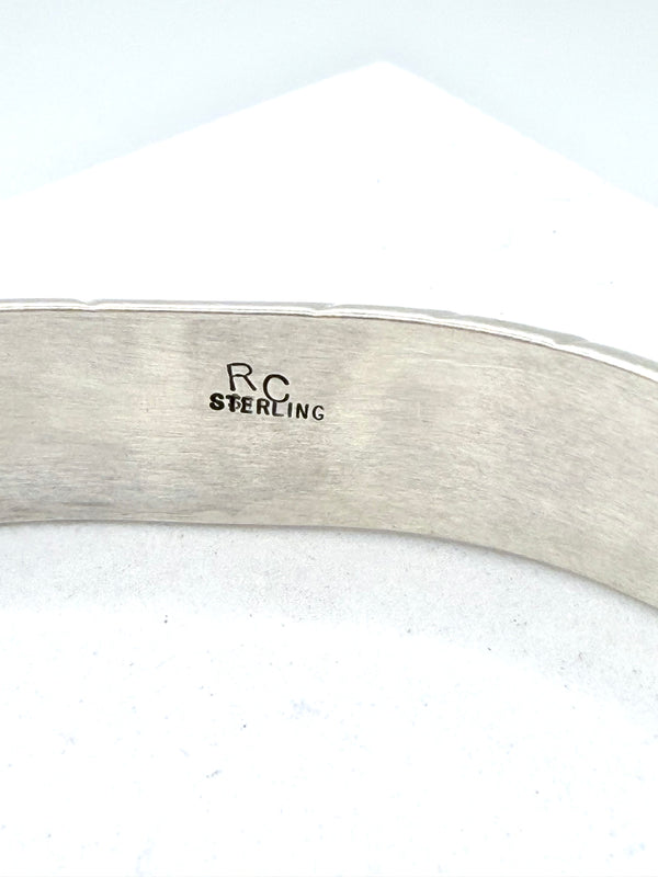NATIVE HANDMADE PINK CONCH ADJUSTABLE CUFF STAMPED BY RC (LA 67)