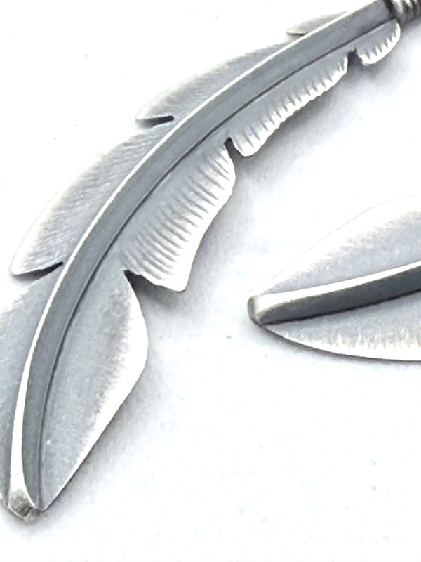 BILLY LONG ALL STERLING SILVER FEATHER FISHHOOK EARRINGS (LA 73)