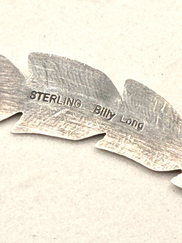 BILLY LONG ALL STERLING SILVER FEATHER FISHHOOK EARRINGS (LA 73)