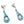Load image into Gallery viewer, ZUNI HANDMADE BLUE SPIDER OPAL &amp; BLACK ONYX INLAY POST BACK DANGLE EARRINGS (LA 78)
