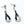 Load image into Gallery viewer, ZUNI HANDMADE BLUE SPIDER OPAL &amp; BLACK ONYX INLAY POST BACK DANGLE EARRINGS (LA 78)
