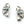 Load image into Gallery viewer, NATIVE HANDMADE KINGMAN TURQUOISE HALF CLUSTER CONCHO POST BACK EARRINGS (LA 79)
