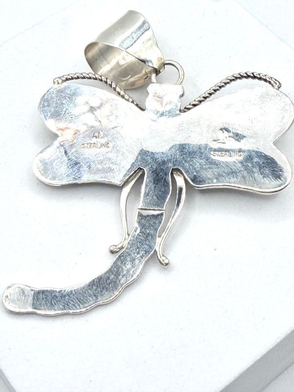 AUGUSTINE LARGO PIXIE TURQUOISE DRAGONFLY PENDANT 3" (LA 54)