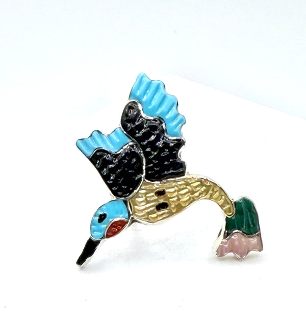 TAMARA PINO INLAY HUMMINGBIRD ADJ RING (LA 60)
