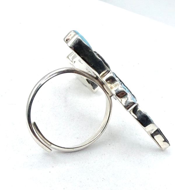 TAMARA PINO INLAY HUMMINGBIRD ADJ RING (LA 60)