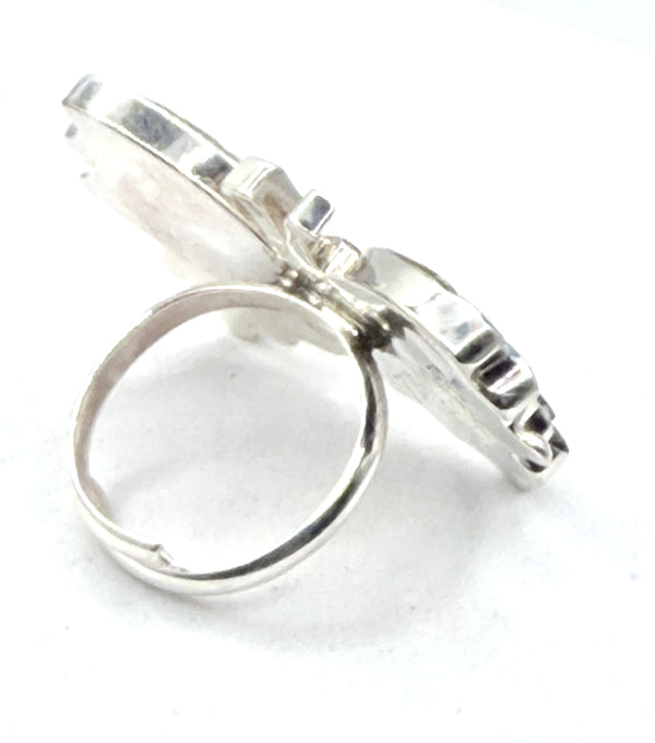 TAMARA PINO INLAY ZUNI BUTTERFLY ADJ RING (LA 63)
