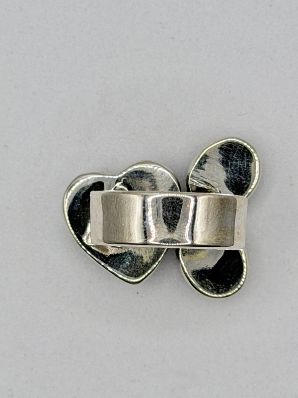 PURPLE MOHAVE HEART CLUSTER ADJUSTABLE RING (JR 157)