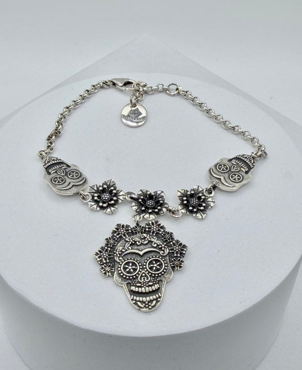 SUGAR SKULL SS 7-8" ADJUSTABLE BRACELET  (JR 160)