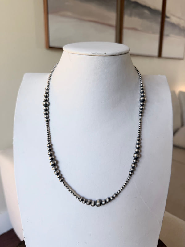 GRADUATED NAVAJO PEARLS 3-7MM NECKLACE 22" (MW 472)