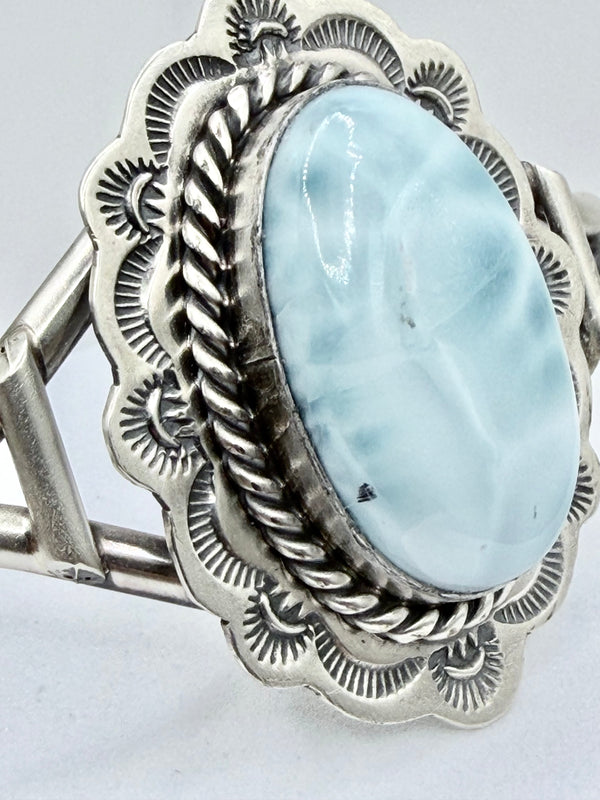 J NELSON NATIVE HANDMADE LARIMAR ADJUSTABLE CUFF (MW 478)