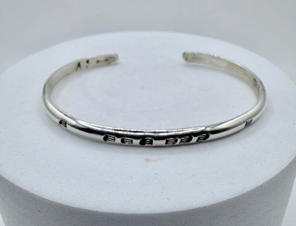 ANNETTE SANCHEZ NATIVE HANDMADE STERLING SILVER ADJUSTABLE STACKER CUFF (CO 151)