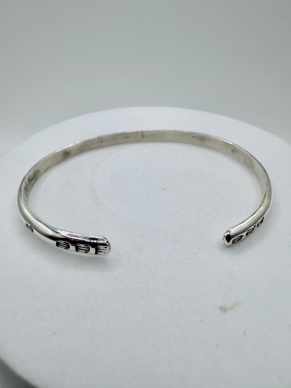ANNETTE SANCHEZ NATIVE HANDMADE STERLING SILVER ADJUSTABLE STACKER CUFF (CO 151)