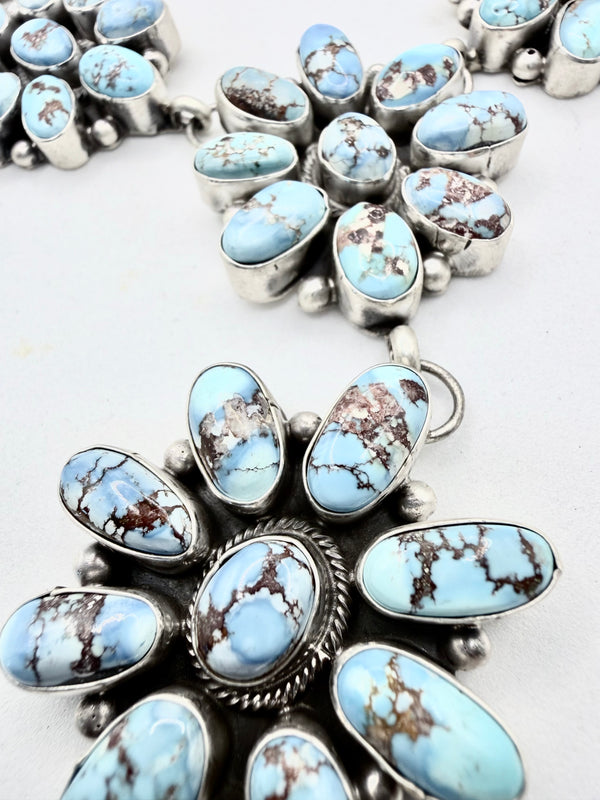 BETTY TOM NATIVE HANDMADE GOLDEN HILLS TURQUOISE LARIAT 20" (NP 67)