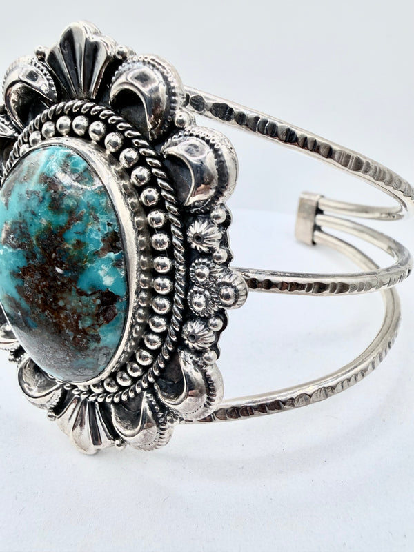 RED MOUNTAIN TURQUOISE ADJUSTABLE STERLING SILVER CUFF (JD 41)