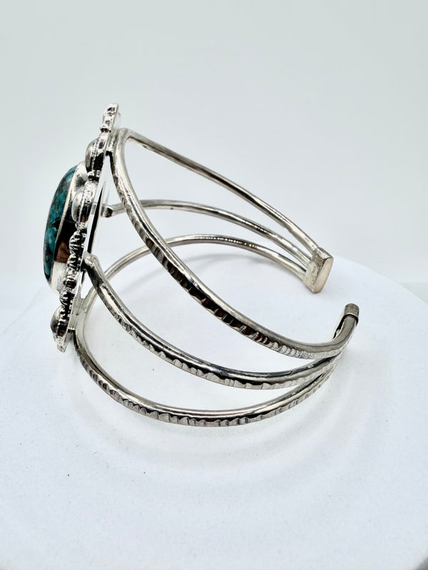 RED MOUNTAIN TURQUOISE ADJUSTABLE STERLING SILVER CUFF (JD 41)